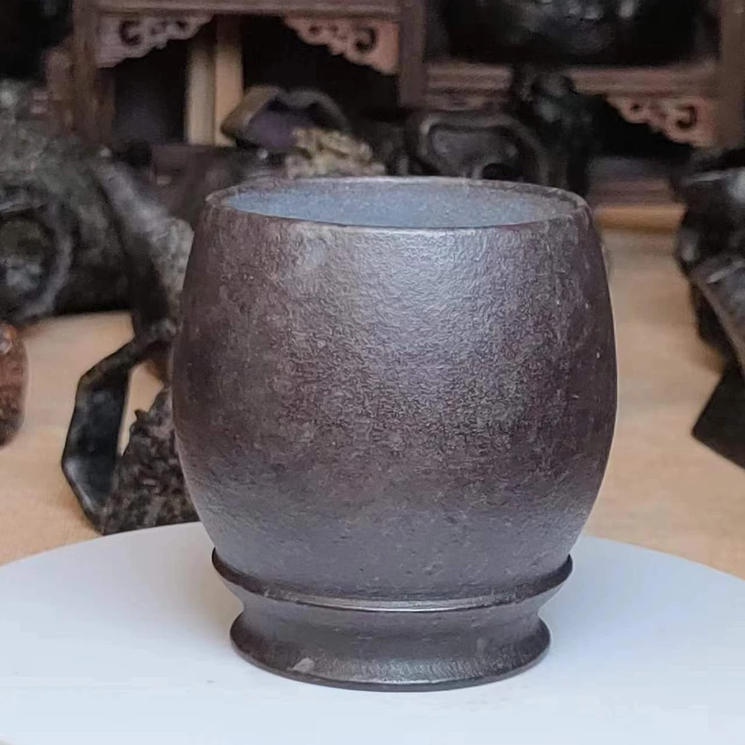 【桶杯】冰碛岩原石纯手工制作中式复古茶杯