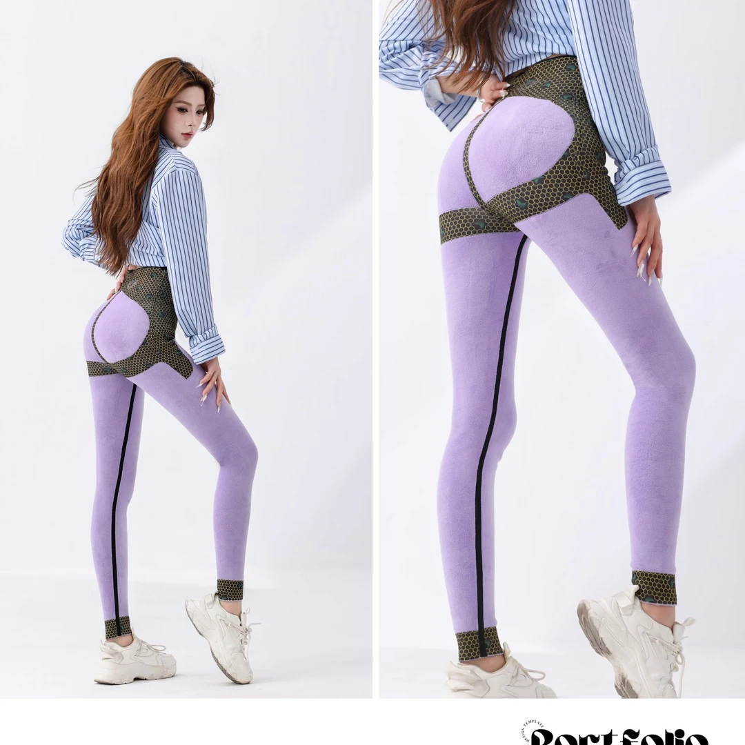 【薰衣草葫芦腰】女士芭比裤外穿加厚弹力保暖秋冬高腰打底裤9396