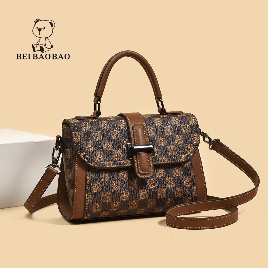 北包包2024新款潮时尚手提斜挎包小众撞色单肩包女包