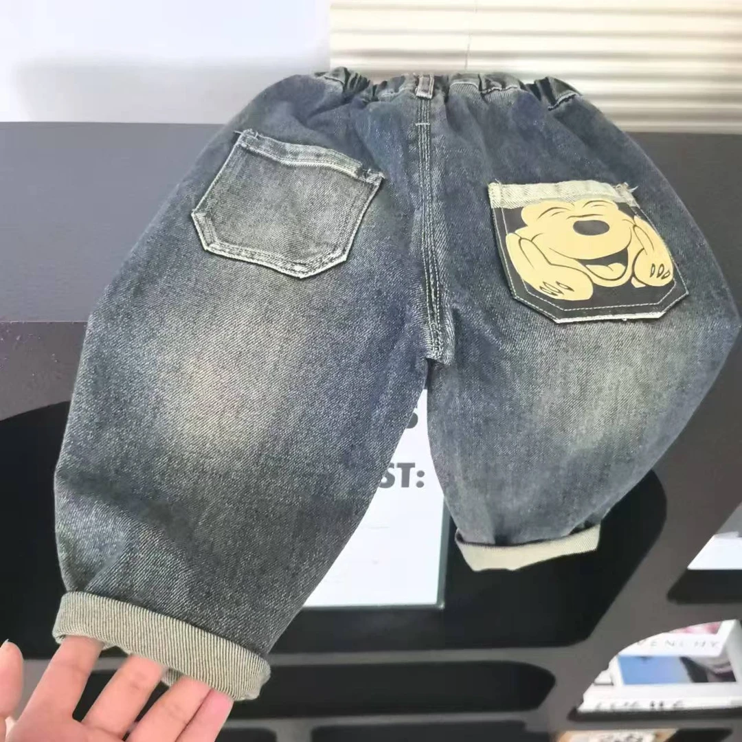 儿童春秋新款洋气男童炸街宽松休闲百搭韩版中小童牛仔长裤宝宝