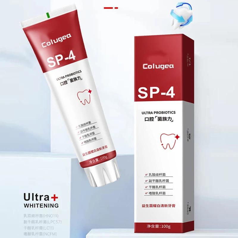 SP-4益生菌牙膏亮白牙齿清新口气祛渍修护牙齿家庭学生护龈牙膏