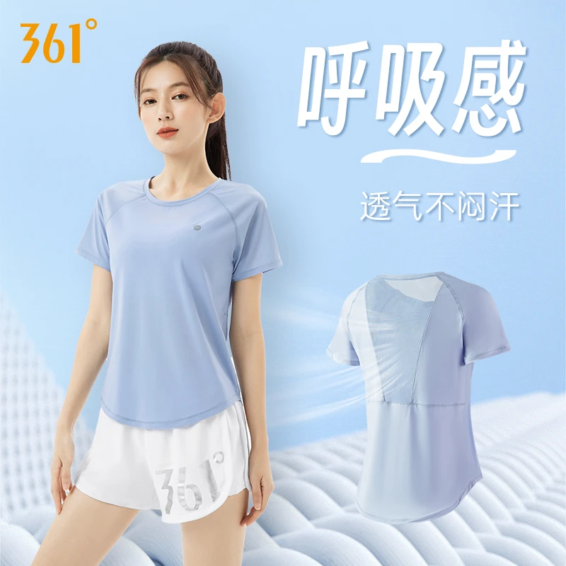 361°瑜伽服夏季薄款晨跑步健身短袖宽松透气休闲圆领训练运动T恤