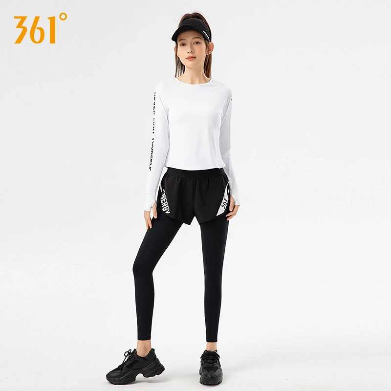 361°瑜伽服女晨跑步运动上衣2023健身外穿T恤专业训练套头长袖