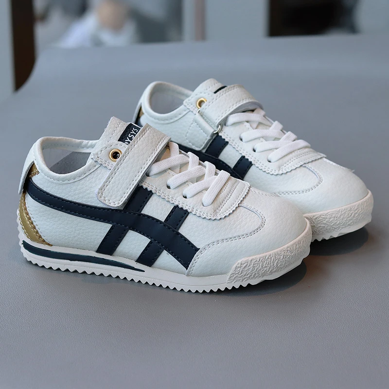 女童小白鞋真皮童鞋春夏豆豆鞋运动鞋中童阿甘鞋男童球鞋网面潮鞋