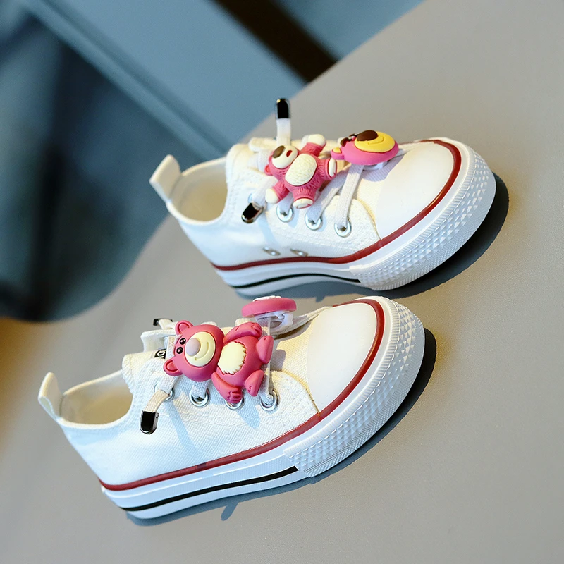 儿童帆布鞋免绑带童鞋2025秋季新款女童鞋子卡通童鞋软底宝宝鞋潮