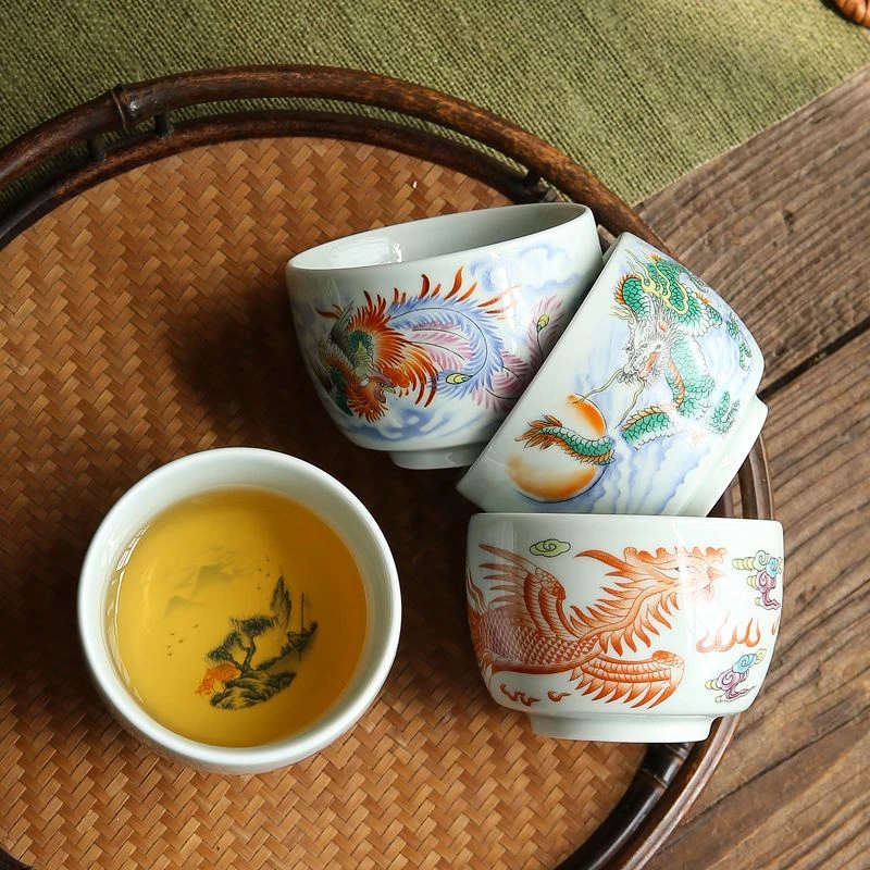 陶瓷大号茶杯主人杯单杯功夫茶具茶盏品茗杯单个家用客厅商用礼盒