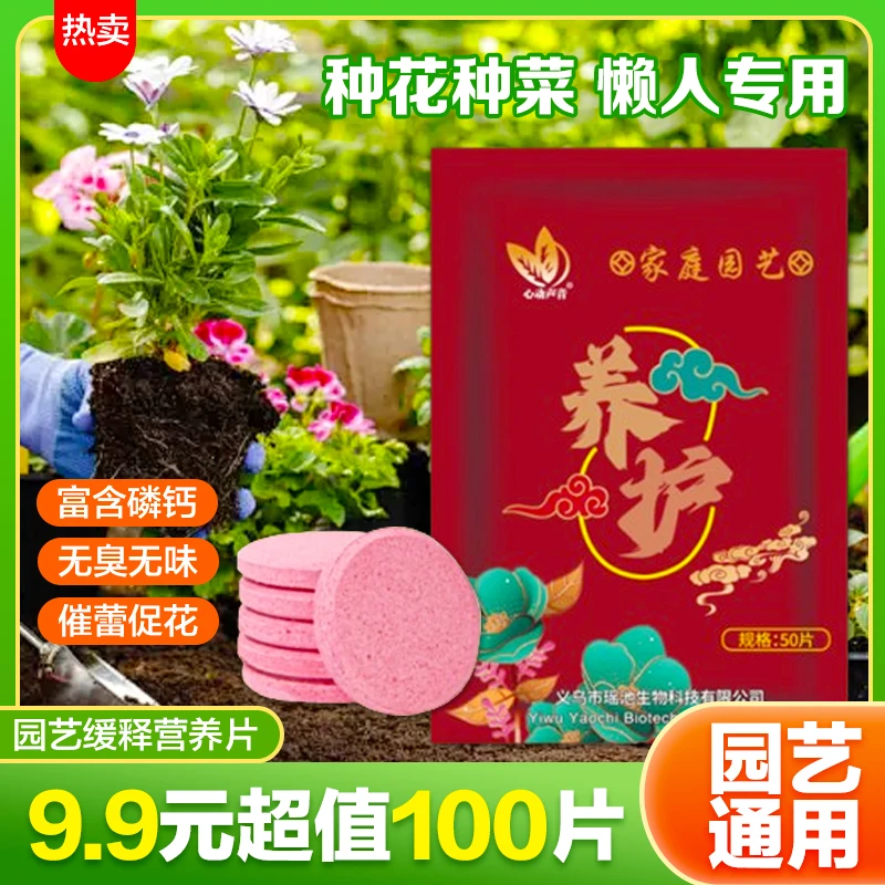 9 . 9 元 100 片！家庭园艺植物养护营养科学配比满足植物生长需求