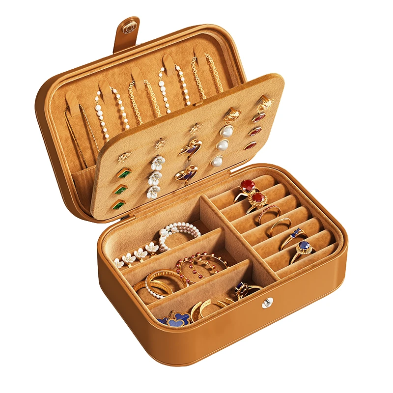 便携首饰收纳盒高档新款精致抽屉家用收纳手镯项链戒指饰品盒