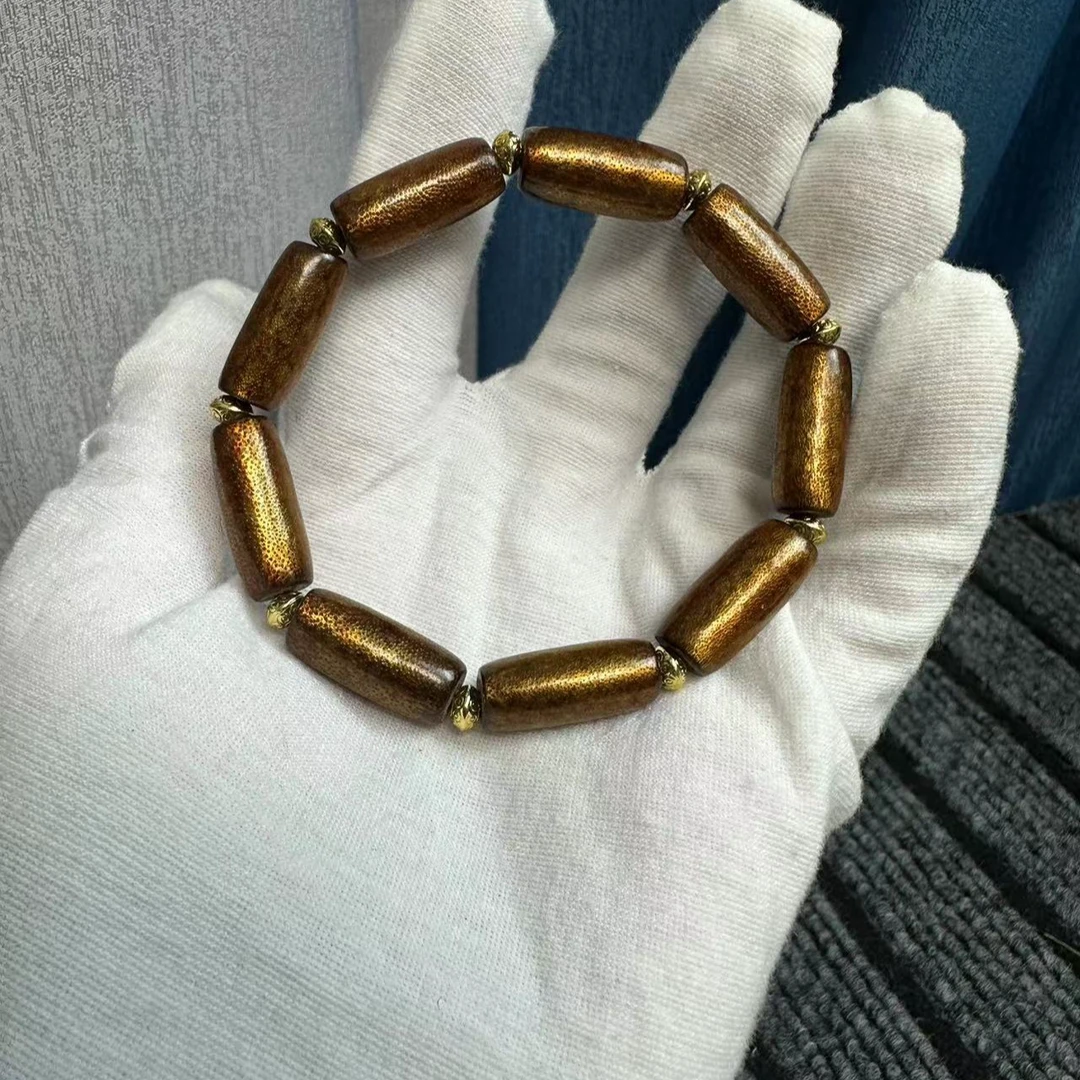 精美  黄色金丝柳柳随型串手链男女可戴A963