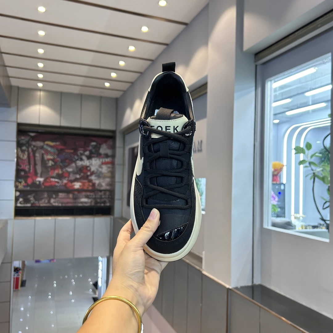 秋冬新款男士软底软面系带舒适休闲鞋时尚百搭舒适潮流厚底男鞋