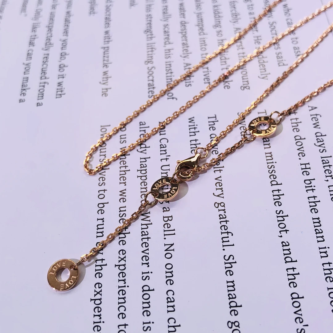 18K金红三饼项链 时尚百搭ins轻奢经典50cm可调节