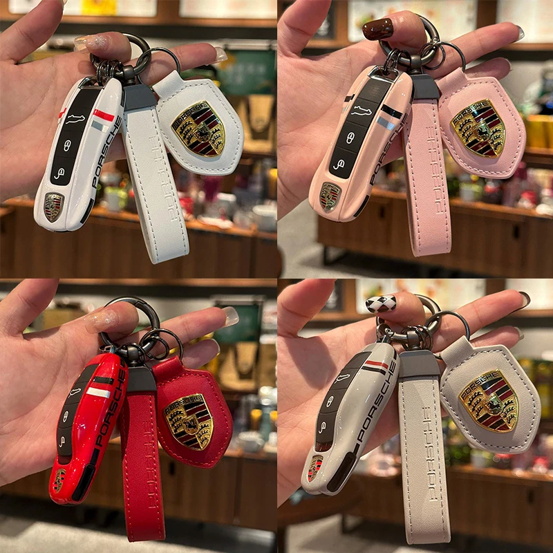 保时捷赛道版钥匙壳卡宴718macan帕拉梅拉扣taycan911亮面钥匙扣