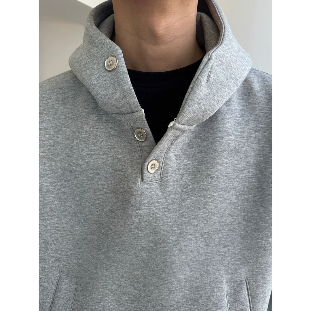 19studio WAYNEPRINCE韩系慵懒风连帽卫衣短款半高领简约休闲上衣