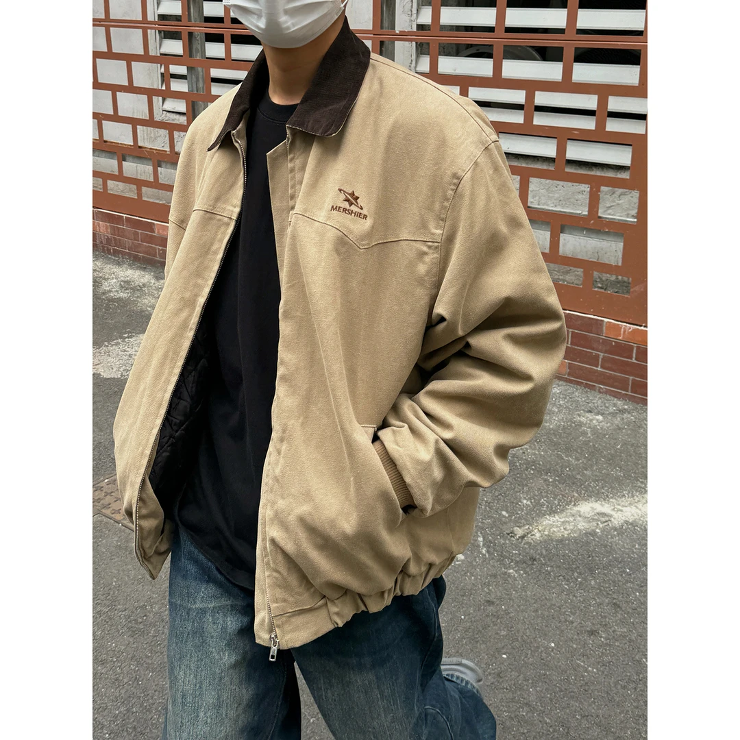 19studio WAYNEPRINCE美式复古工装棉服外套秋冬宽松加厚翻领夹克