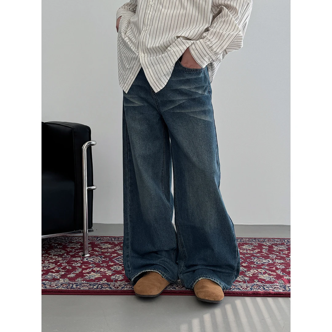 19studio WAYNEPRINCE美式复古水洗牛仔裤男女百搭宽松直筒长裤潮