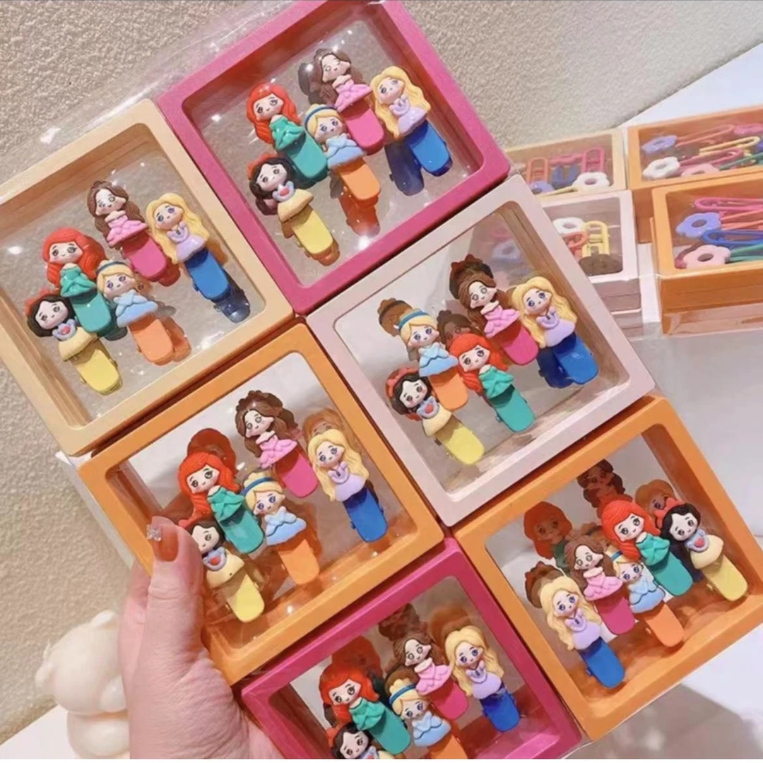 非金属发饰 2023韩版可爱公主发夹儿童卡通人物亲子不伤发鸭嘴夹