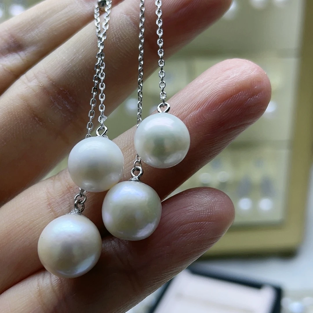 淡水珍珠耳饰银S925镶嵌