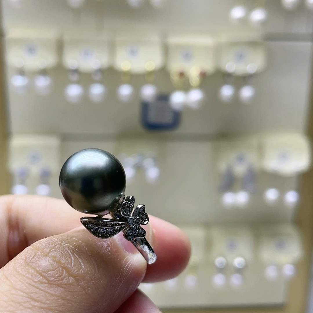 海水珍珠戒指银S925镶嵌