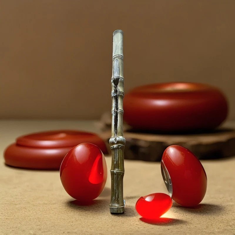 实心玉竹手把件，可以把玩的一种，长期把玩温润如玉，红如玛瑙