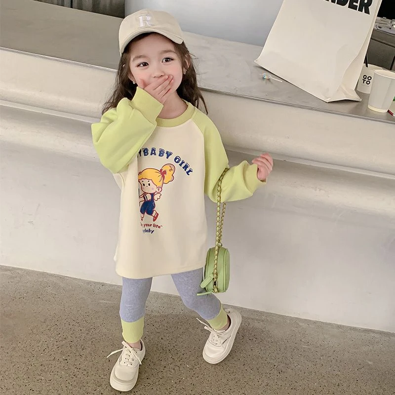 女童秋装套装春秋季2023新款休闲时髦小童洋气儿童运动宝宝两件套