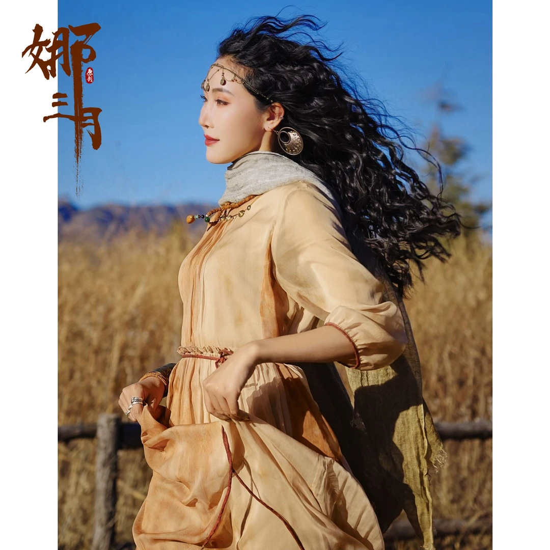娜三月【等风来】小青复古高贵经典文艺女神气质长裙32229不定位XP
