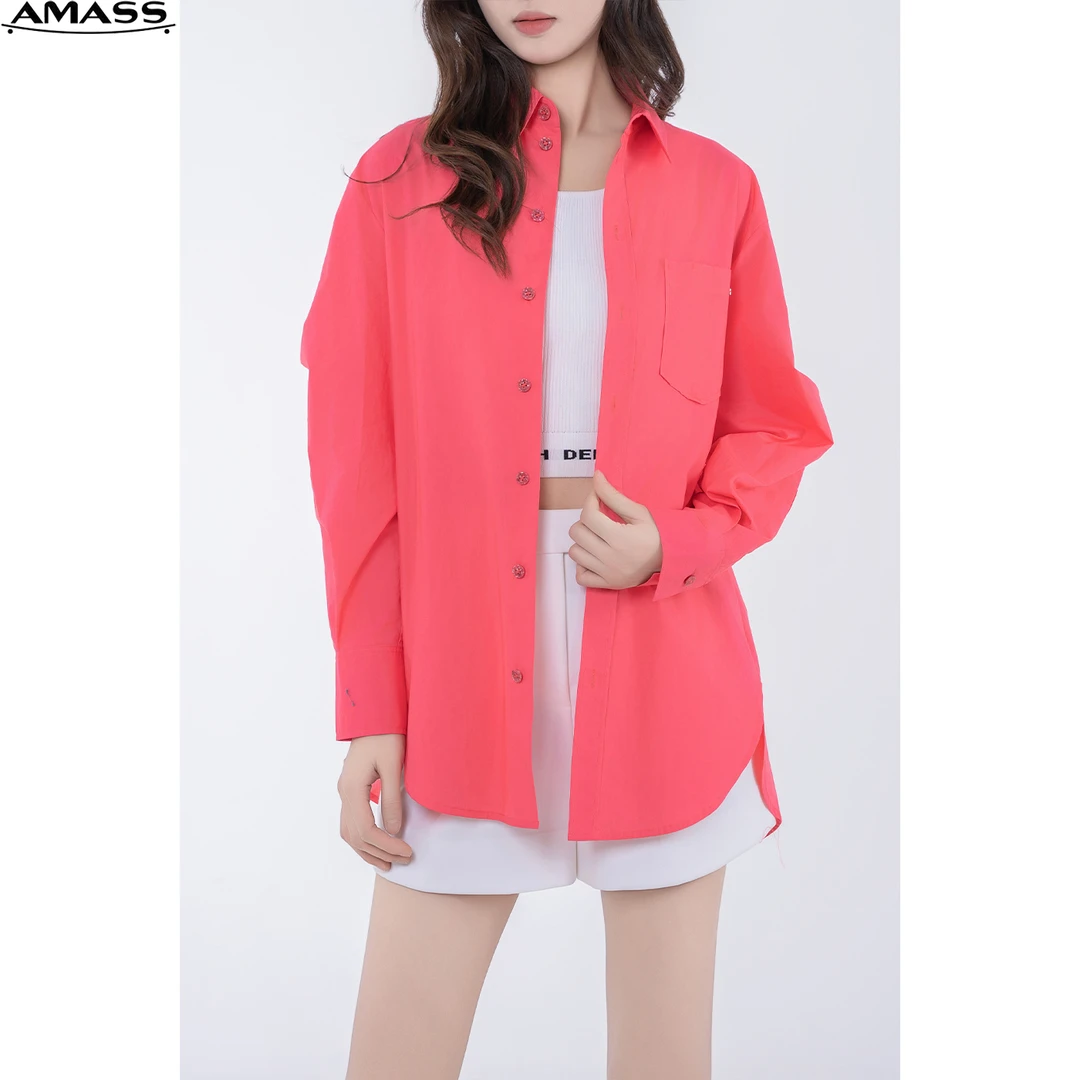 AMASS/阿玛施春夏新款设计感百搭气质宽松长袖衬衫外套5300910女