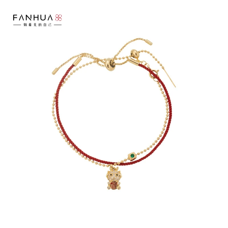 铜合金合成锆石手链 01706国风时尚百搭生肖龙叠戴高级气质手链