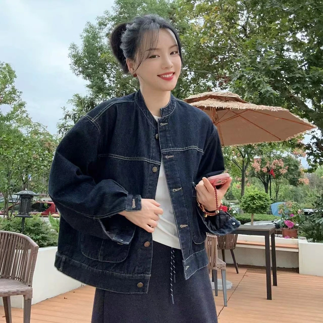 秋冬摩登牛仔夹克夹棉牛仔外套4-10-7
