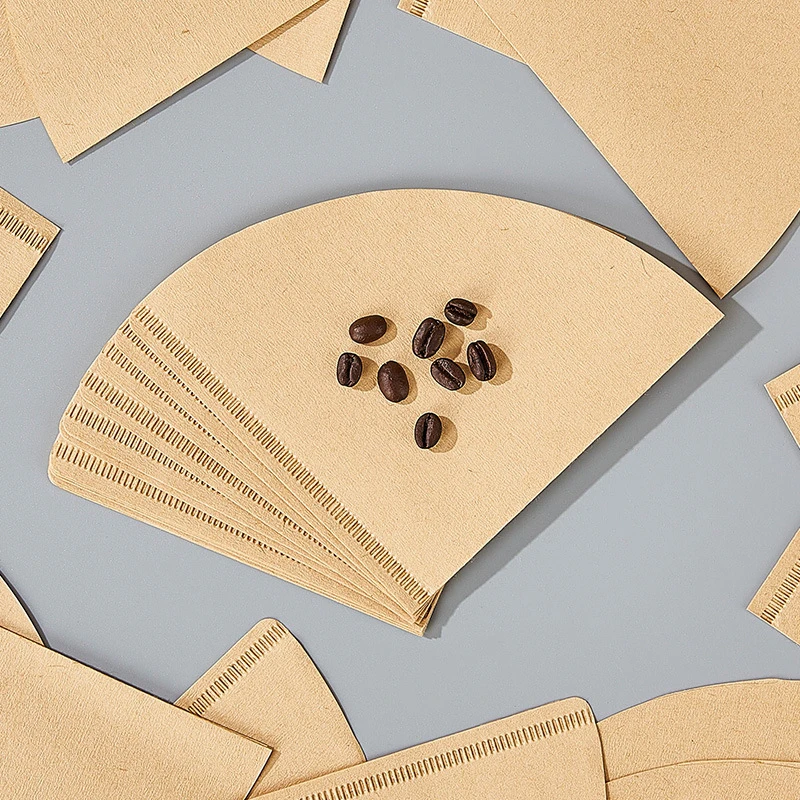 美式原木浆摩卡壶滤纸V60锥型滤纸手冲咖啡扇形过滤纸漏斗滴滤纸