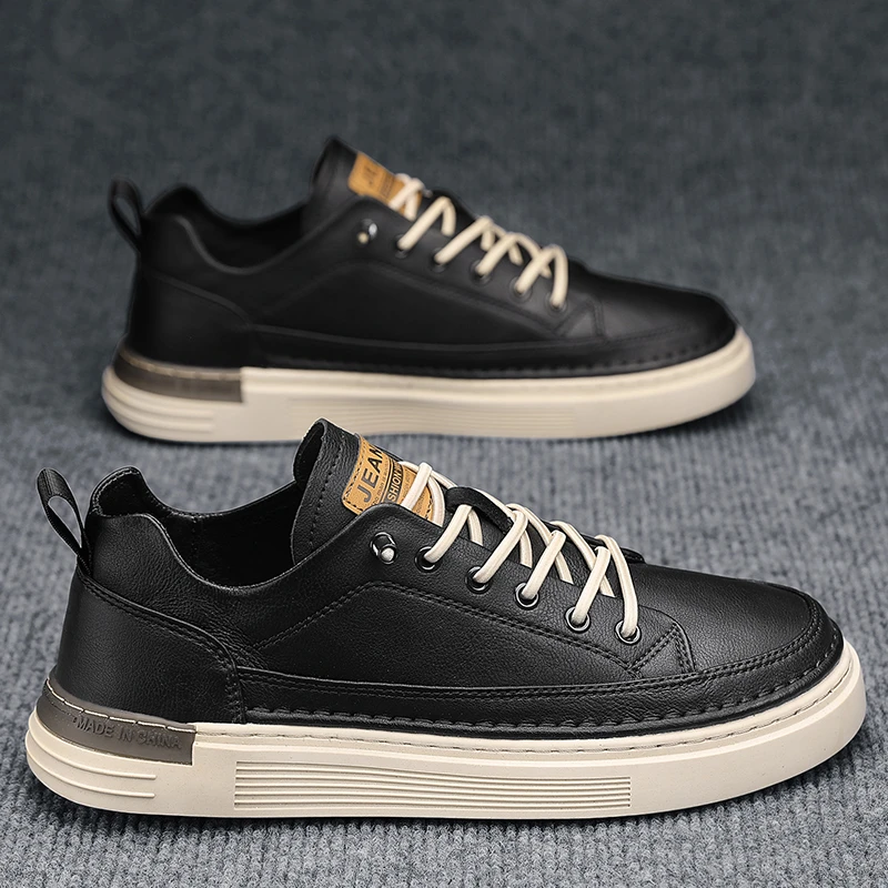 回力瑞男鞋夏一脚蹬休闲平板鞋商务正装英伦男士皮鞋黑色男鞋潮鞋