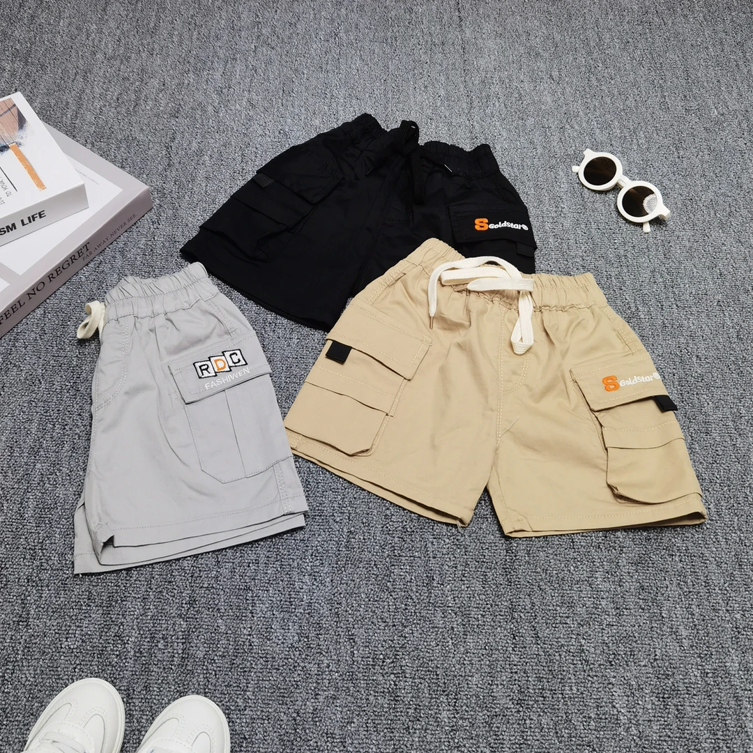 2-6岁男童夏季休闲工装短裤时尚百搭简约纯色夏款裤子
