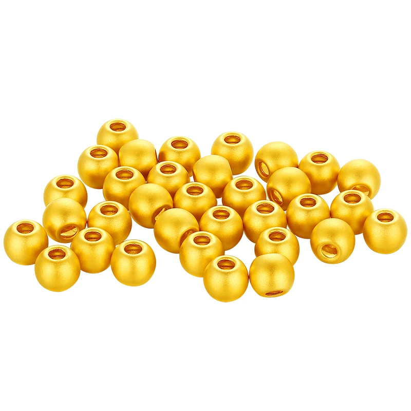 玉麓黄金4mm古法48颗金珠2.38g足金999手串链接