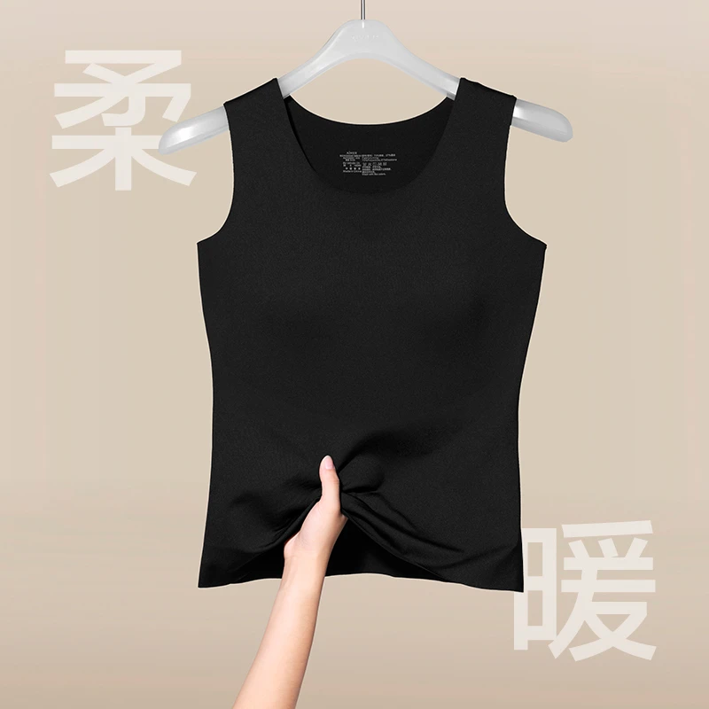 爱慕内衣暖搭带杯宽肩吊带背心无袖显瘦无痕女士美背打底AM728991