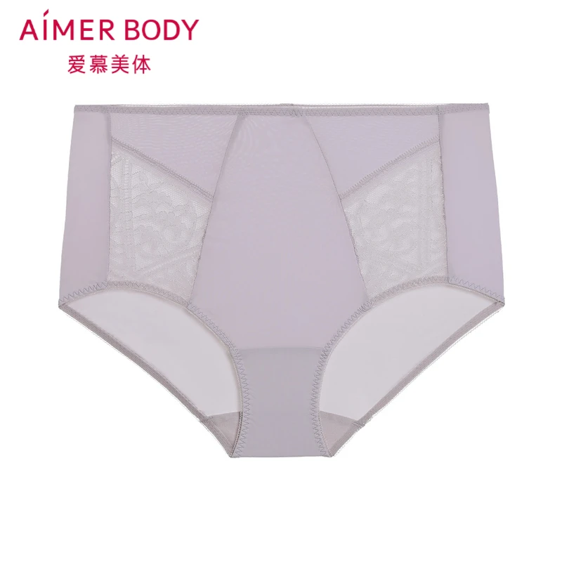 爱慕内裤女士春秋简约柔软弹力亲肤高腰内裤蕾丝平角裤AD230271