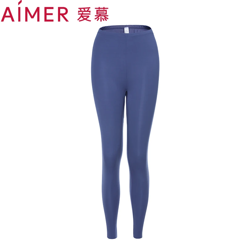 AIMER/爱慕女士秋裤打底秋冬单层莫代尔修身打底紧身长裤AM735391
