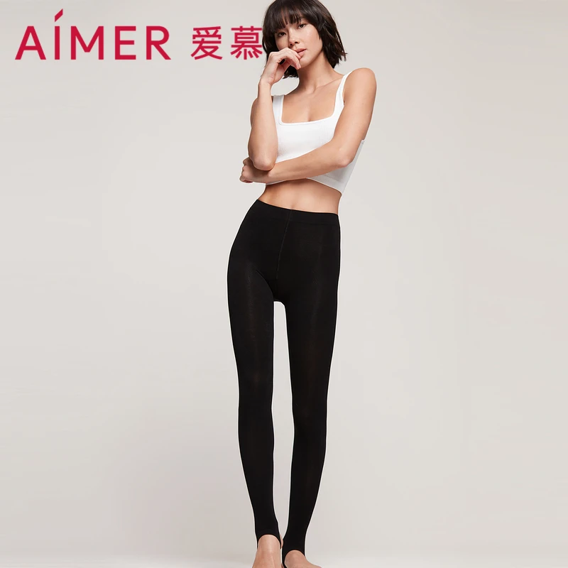 爱慕魔力打底保暖裤秋冬黑色显瘦高腰女士打底裤瑜伽裤AM826681
