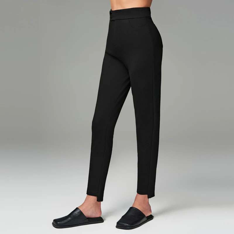 爱慕23AW魔力双层外穿打底裤黑色修身百搭弹力秋冬保暖裤AM828921