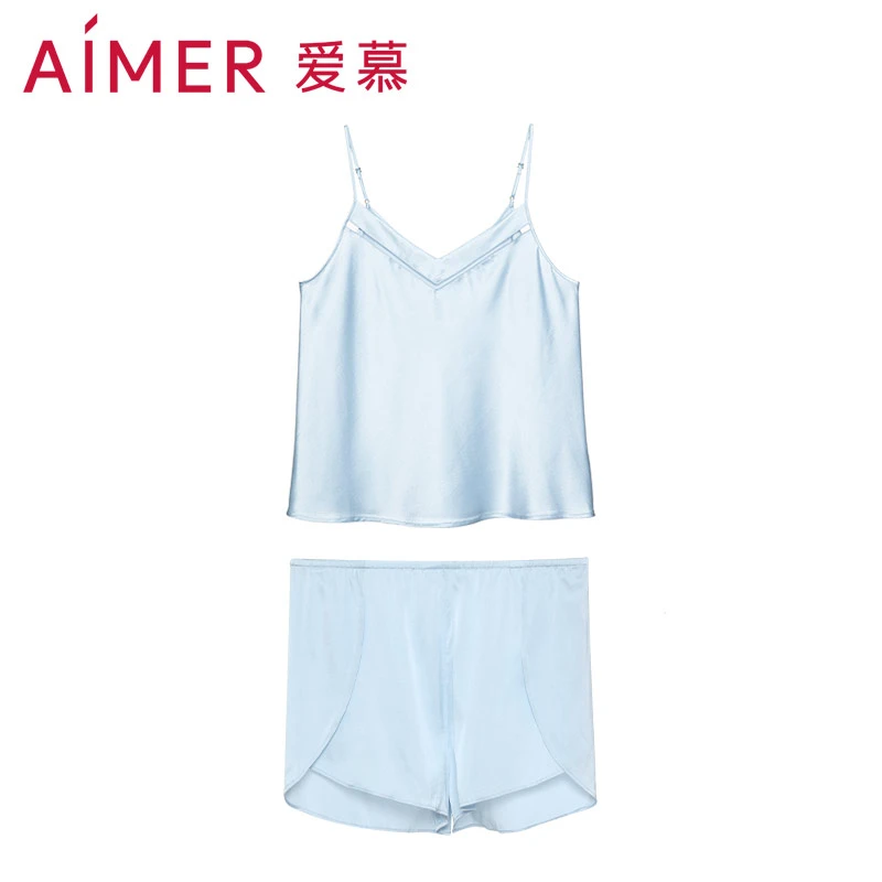 AIMER/爱慕丝享家吊衣短裤家居服夏季女士时尚简约套装AM435571