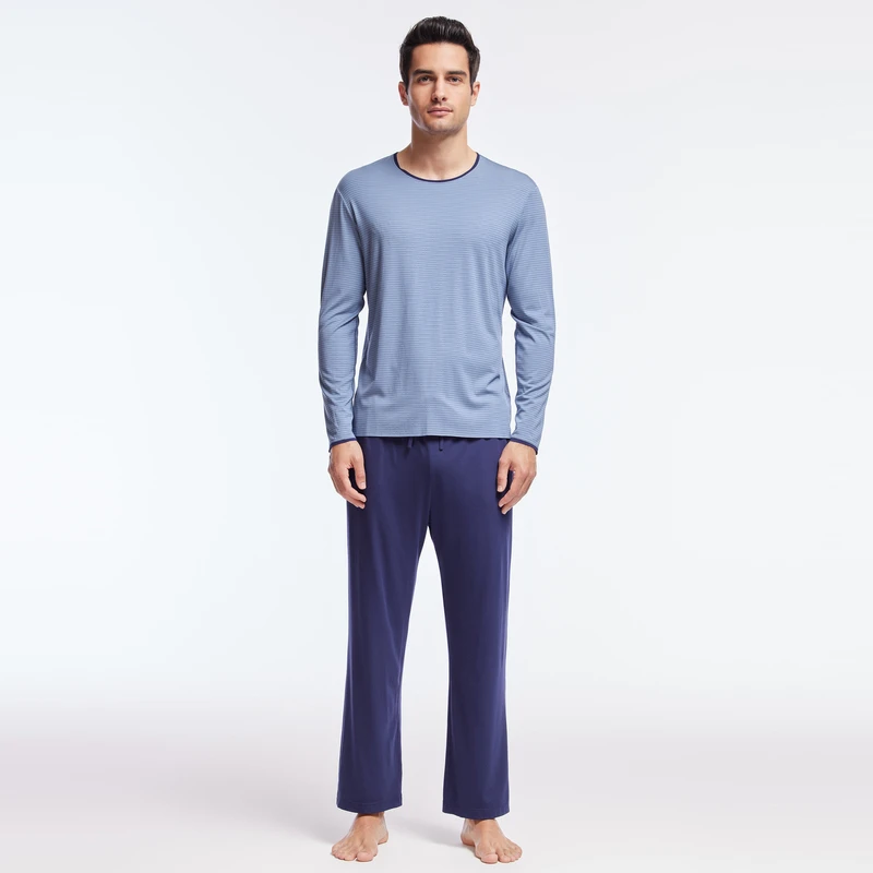 爱慕先生22AW高莫睡眠家居系列男士家居NS42J171长裤休闲长袖圆领
