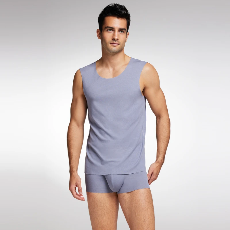 Aimer Men23SS网眼随心男士宽肩背心NS11J651无痕透气打底无袖