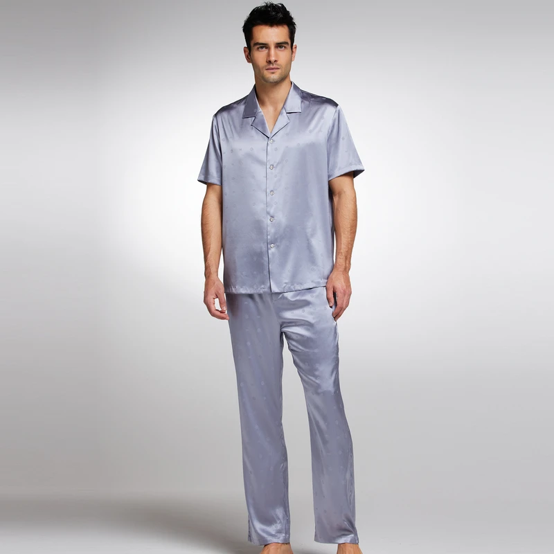 Aimer Men23SS30周年-丝润家居男士真丝长裤NS42J873短袖薄款休闲