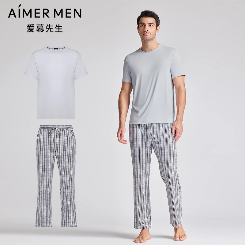 爱慕先生24ss纵享丝滑家居睡衣男士套装NS2024004