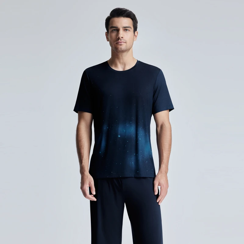 爱慕先生24SS高莫家居圆领短袖家居男士NS41K862