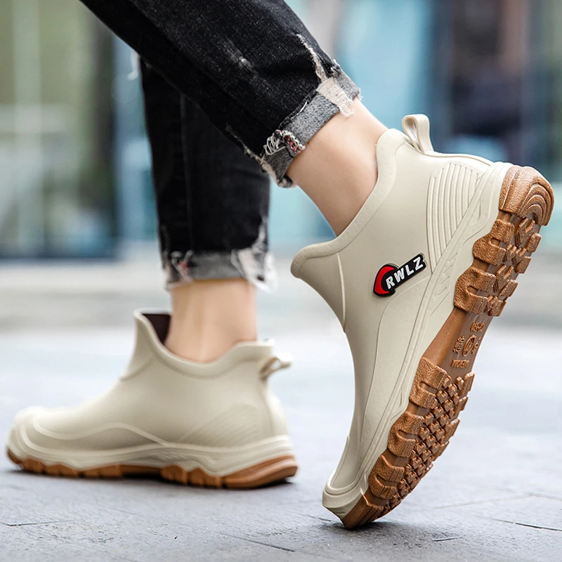 防水男士雨鞋短筒钓鱼水鞋2025新款外卖厨房工地雨靴加绒防滑胶鞋