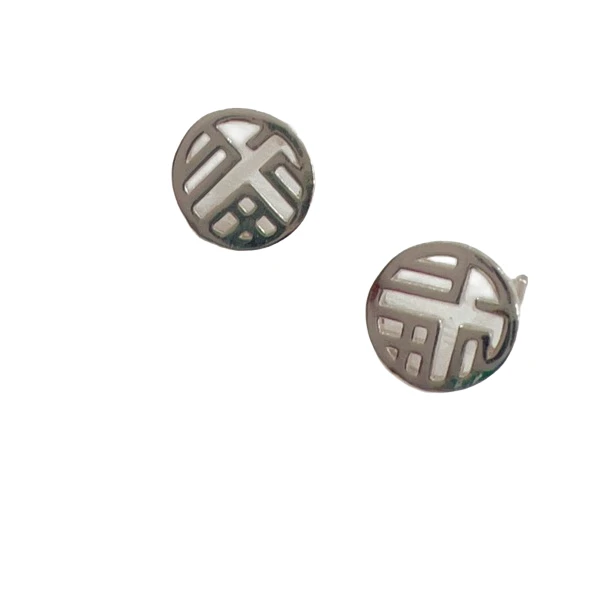 足银银制品 足银999福牌耳钉（小貔貅）