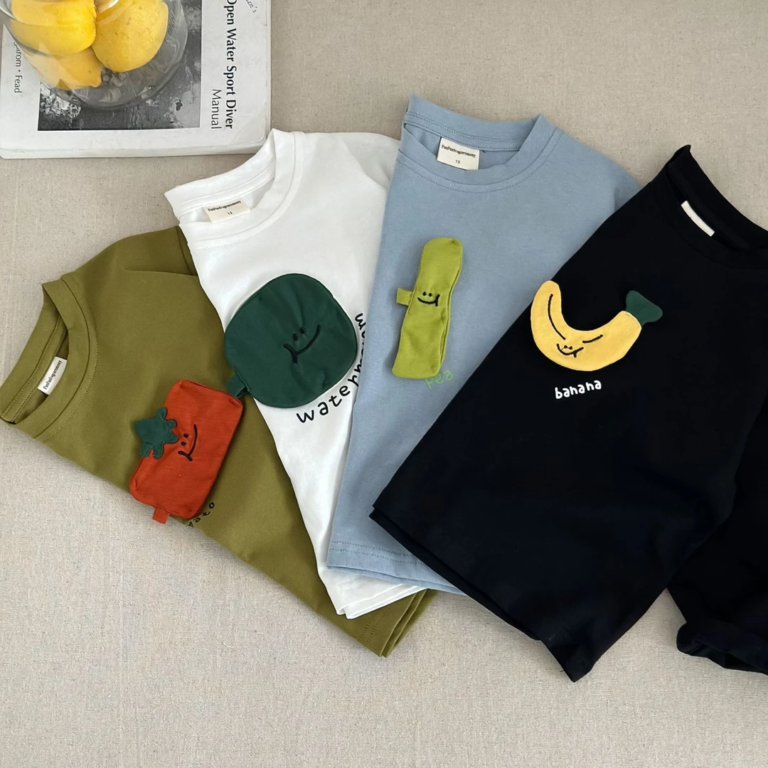 2025春夏童装日系t恤百搭中小童长袖男女童潮流童装宽松打底衫