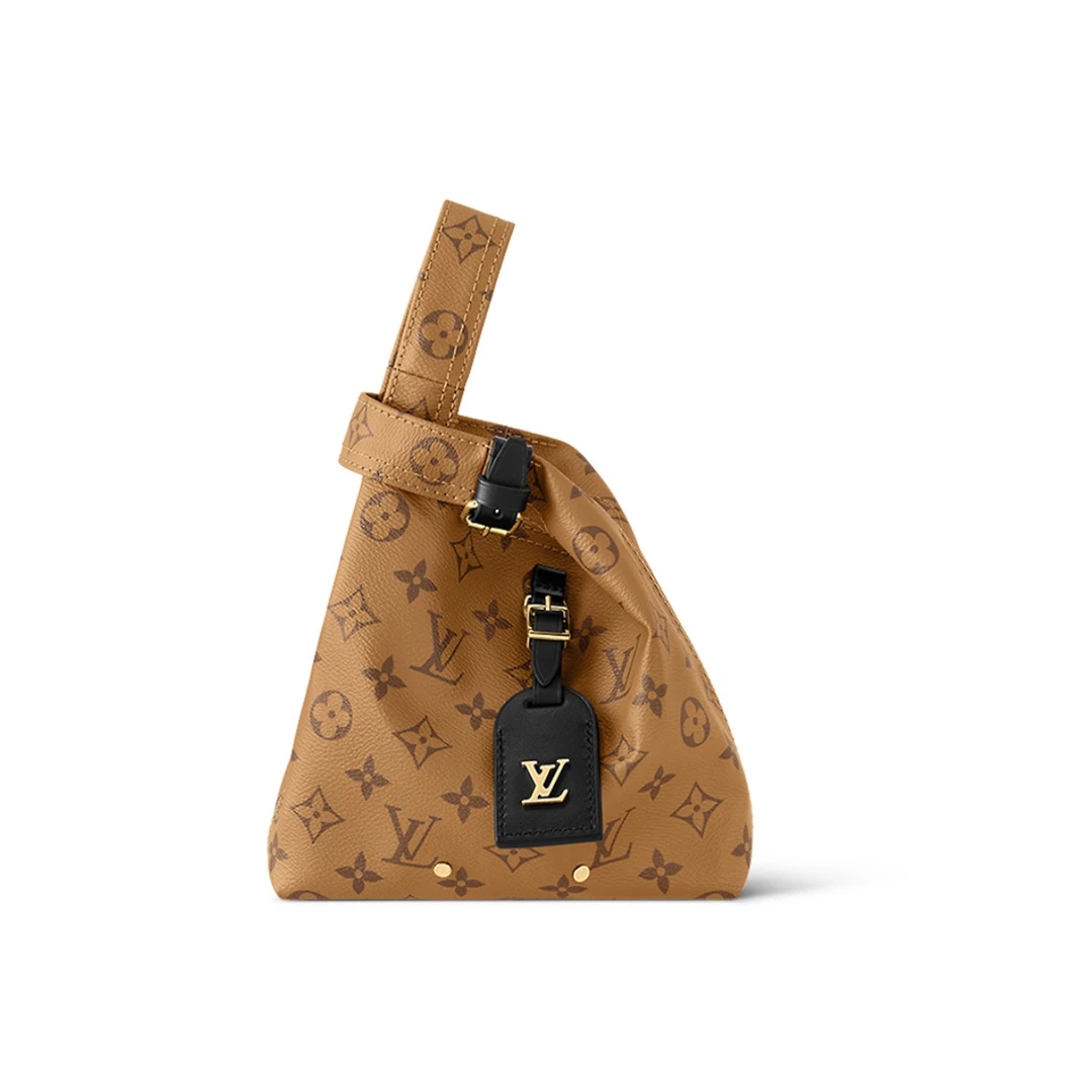 未使用 LV Atlantis BB可拆卸可调节肩带老花满印牛皮革单肩