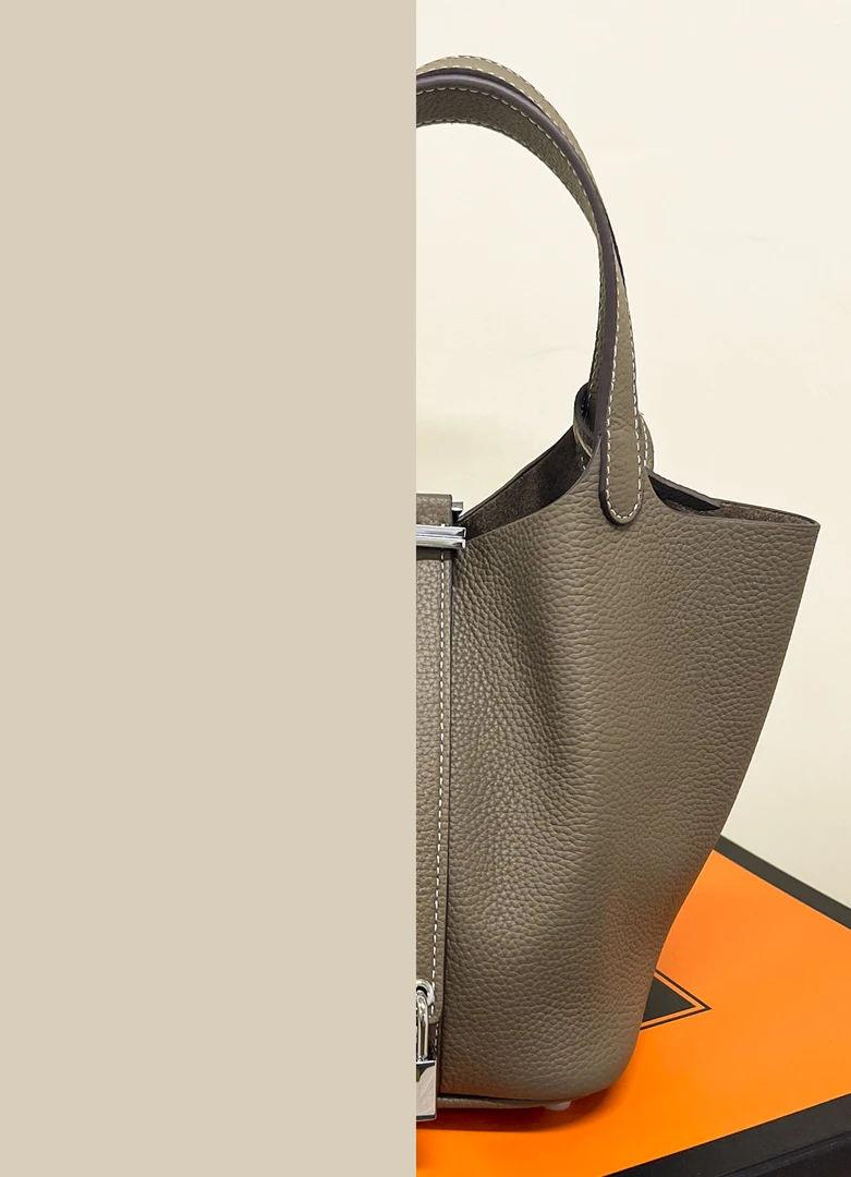 【togo头层牛皮】高级感休闲时尚百搭菜篮子包手提水桶包真皮女