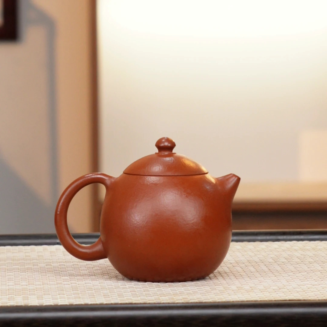 轻舟紫砂 赵庄朱泥龙蛋壶210cc 全手工制作