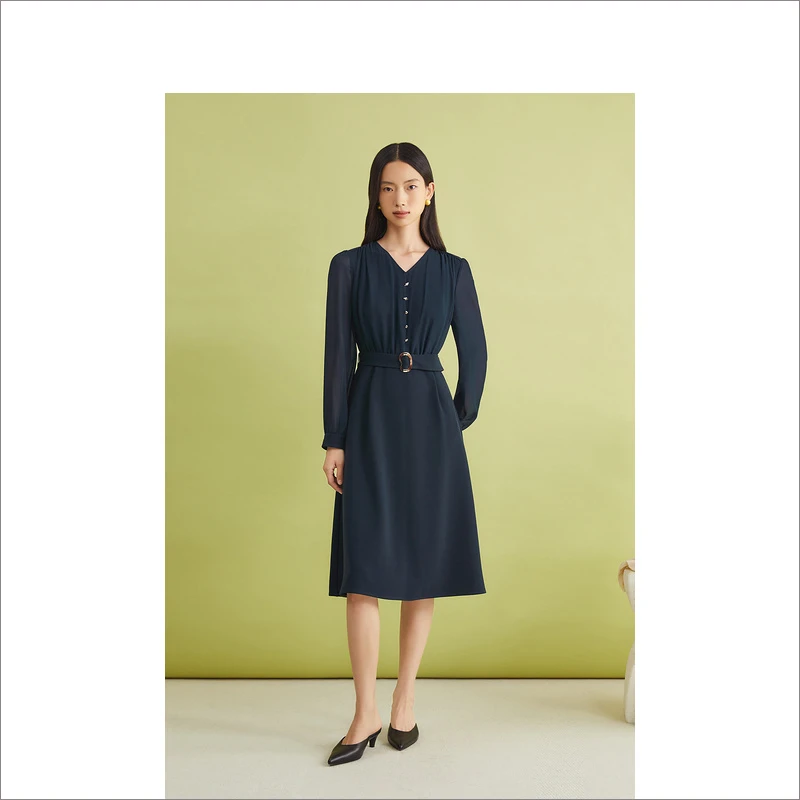 【琥珀流光】YINER音儿线上专选春季通勤优雅连衣裙8C64105236